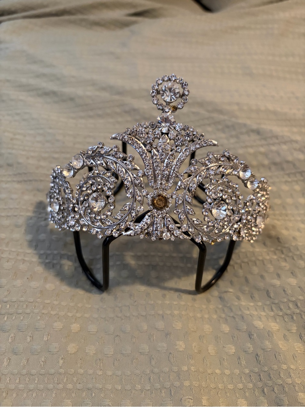 Crystal Bridal Tiara Hair Comb - Silver Rhinestone Crown